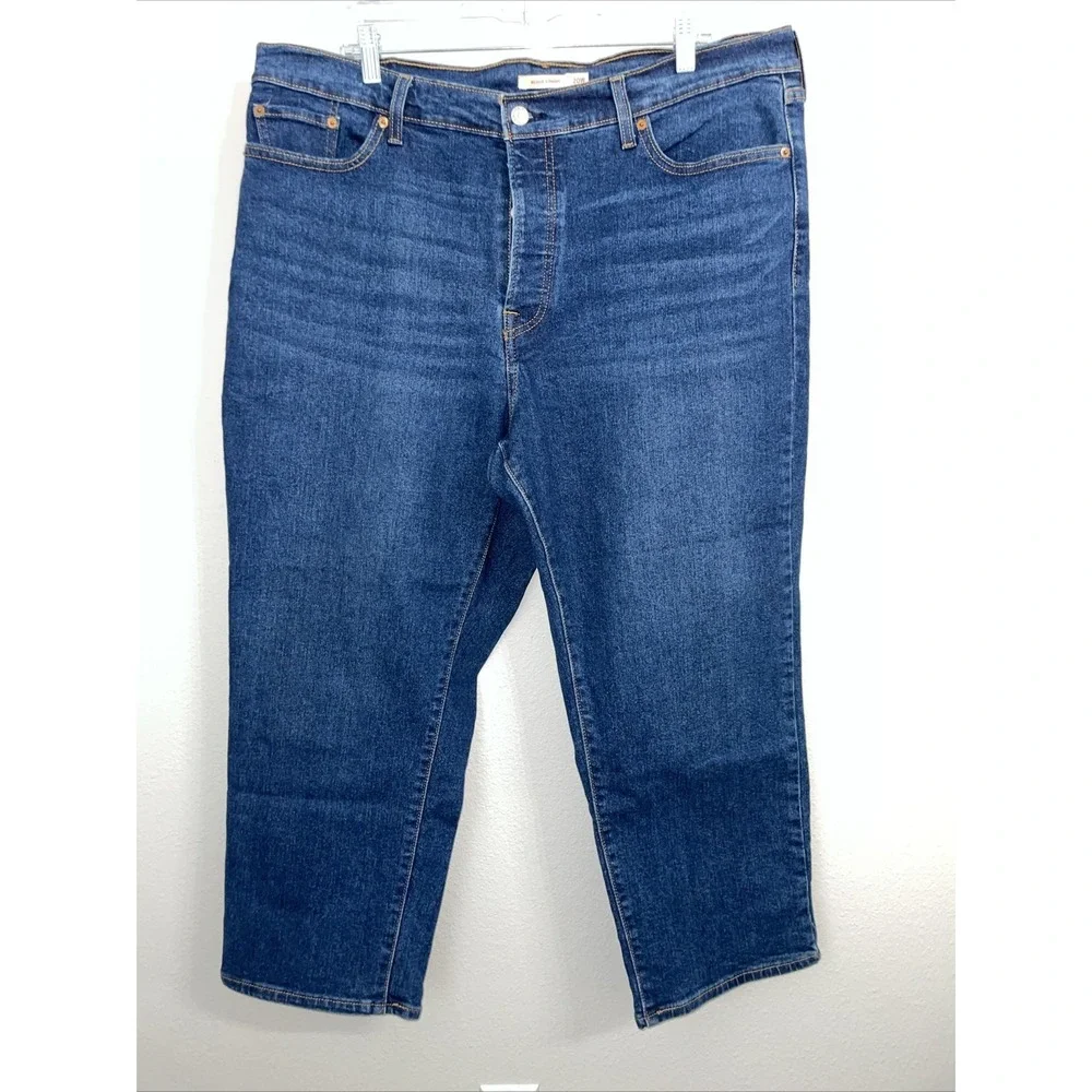 Levis Jeans Womens 20W Blue Denim Wedgie Straight Button‎ Fly Stretch Red Tab